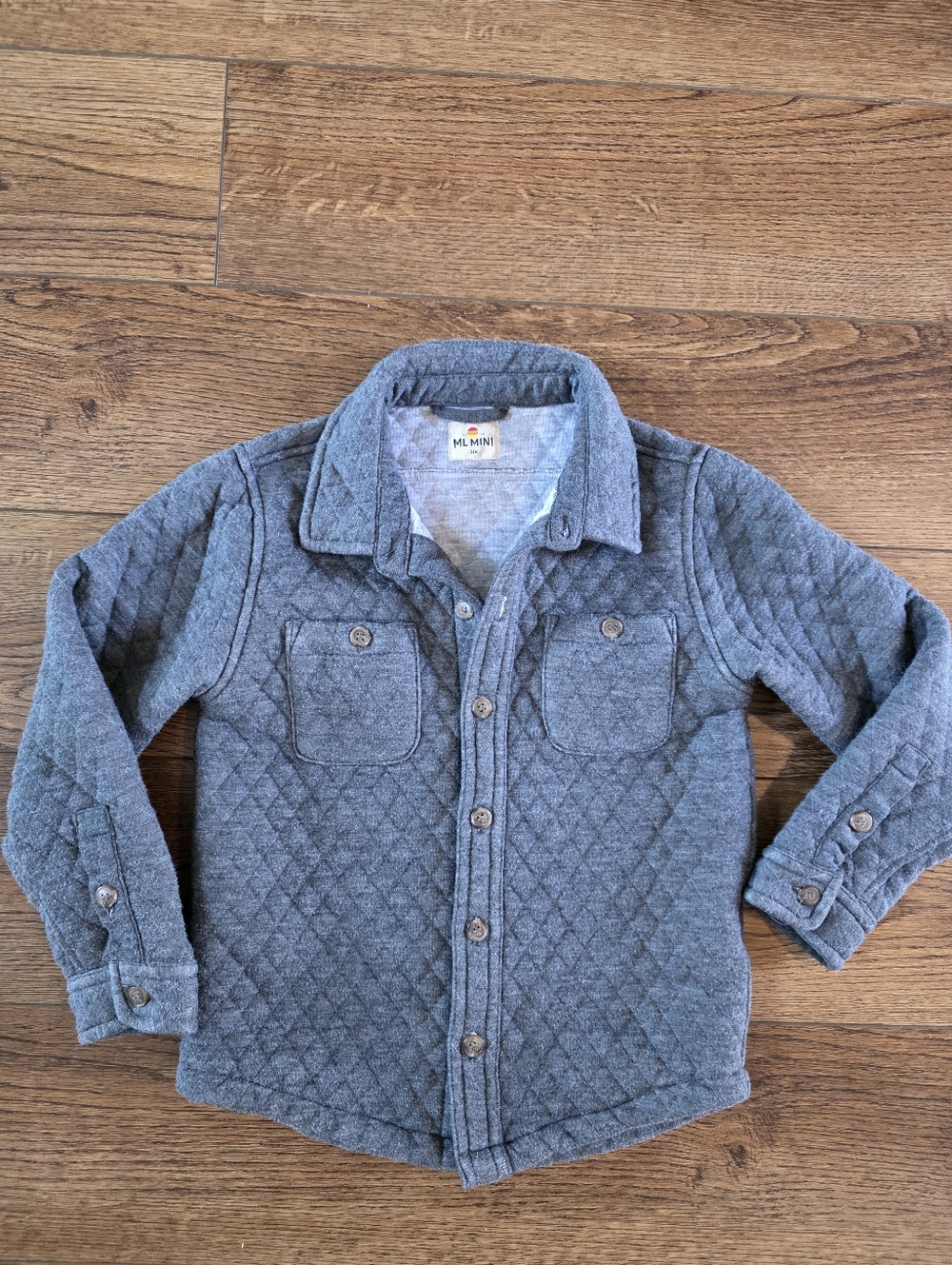 Marine Layer MINI Quilted Button-Up Shirt Jacket - Heather Gray